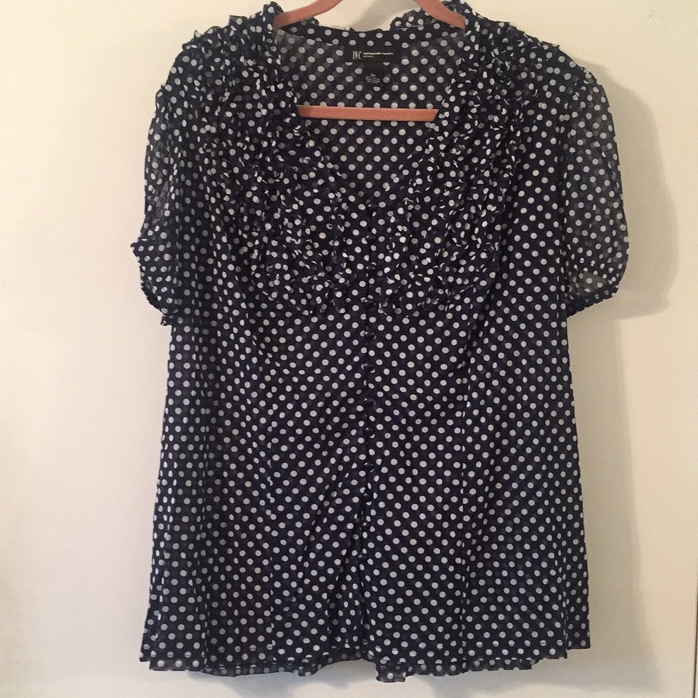 Romantic blue and white blouse